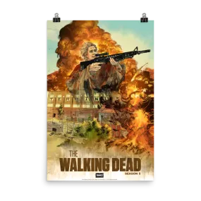 11 Weeks of TWD – Season 5 by Ariela Kristantina and Bryan Valenza Premium Satin Poster