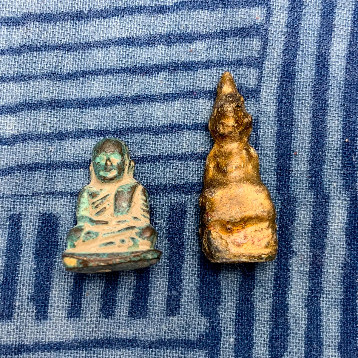 19th Century Buddha Naga Travel Worship Trio