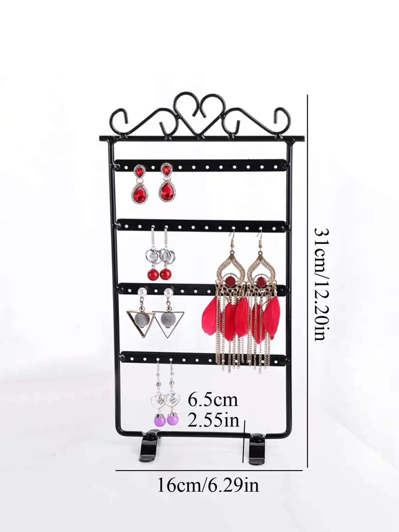 1pc Heart Detail Foldable Earring Display Rack