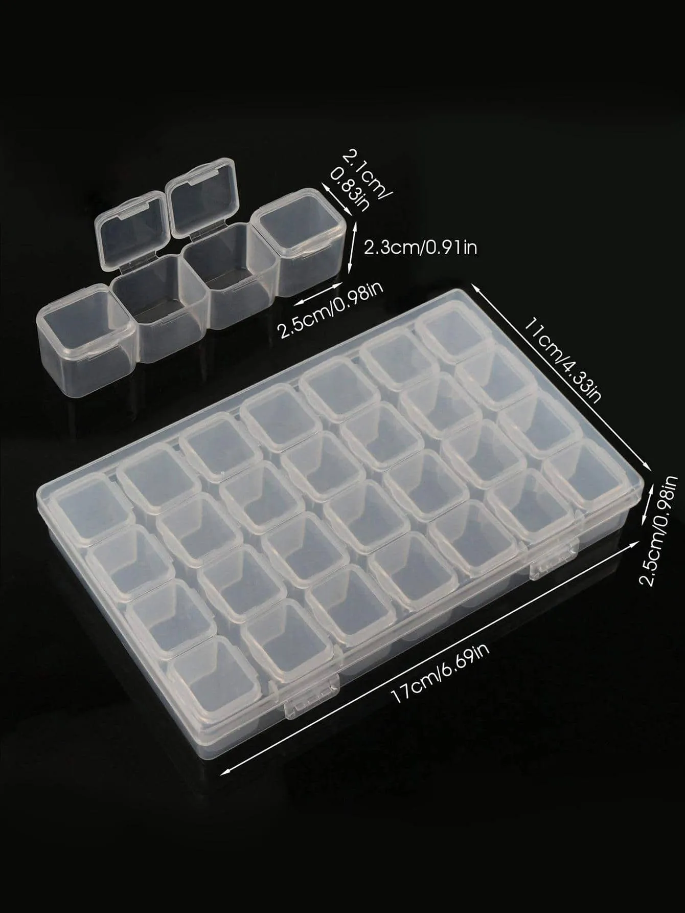 1pc Multi-grid Clear Jewelry Storage Box