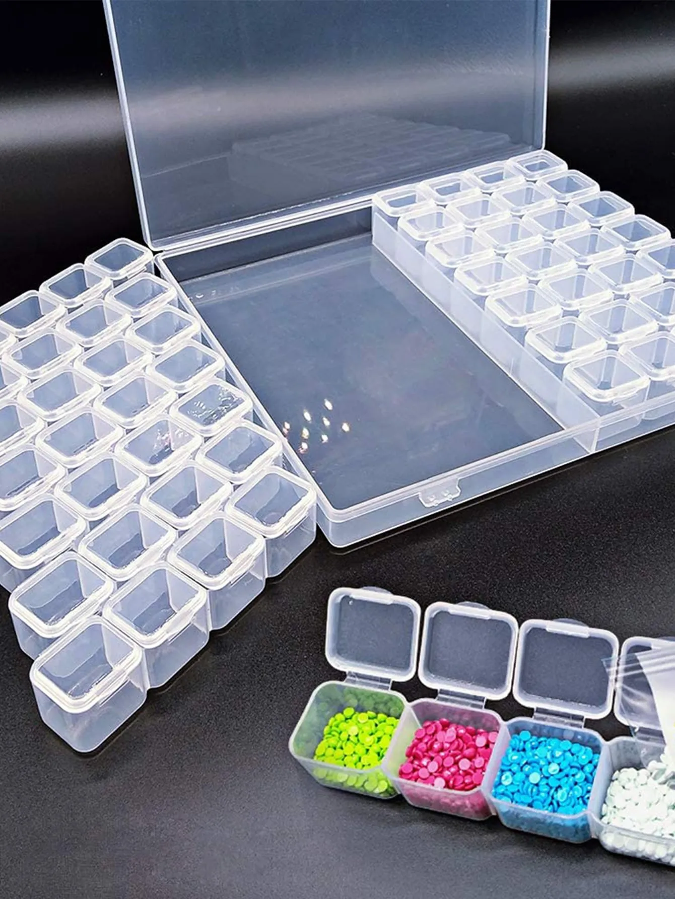 1pc Multi-grid Clear Jewelry Storage Box