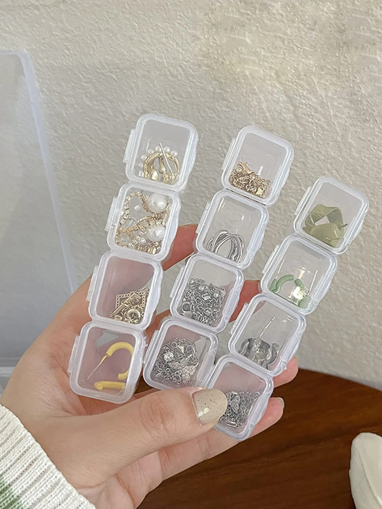 1pc Multi-grid Clear Jewelry Storage Box