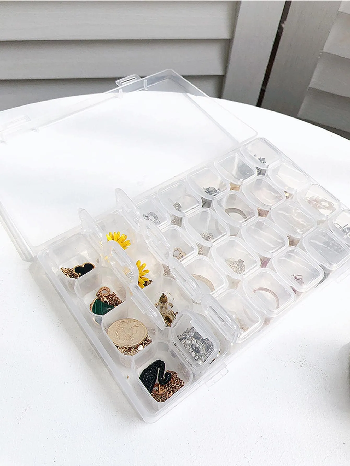 1pc Multi-grid Clear Jewelry Storage Box