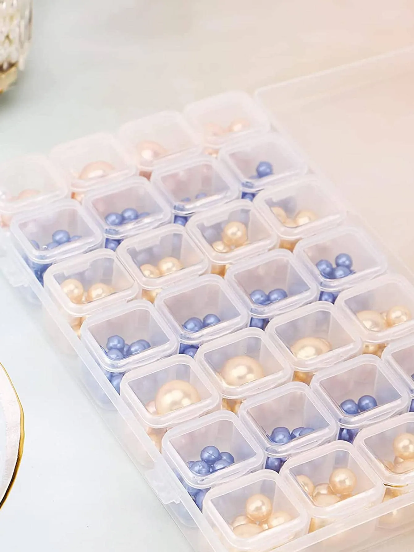 1pc Multi-grid Clear Jewelry Storage Box