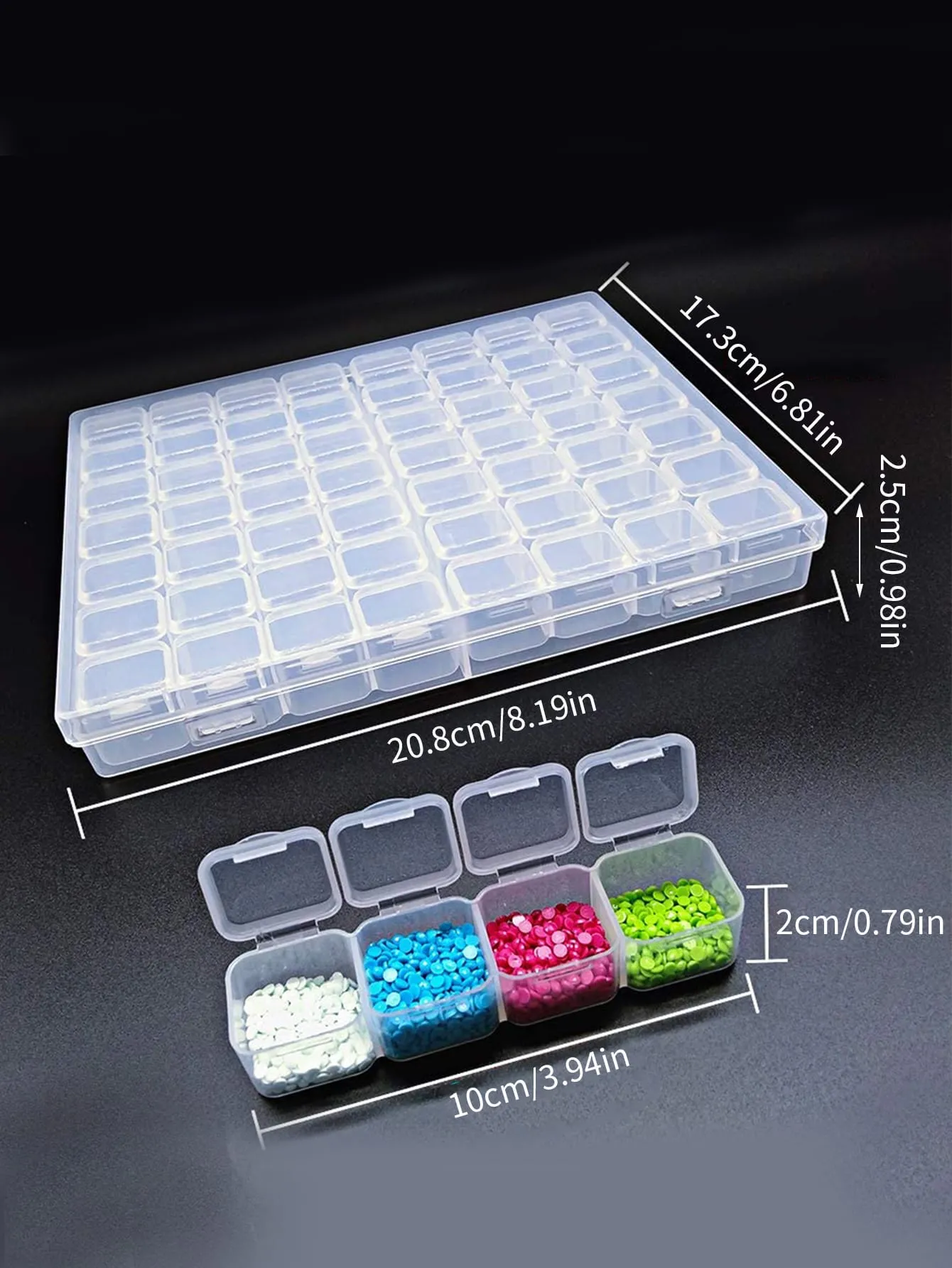 1pc Multi-grid Clear Jewelry Storage Box