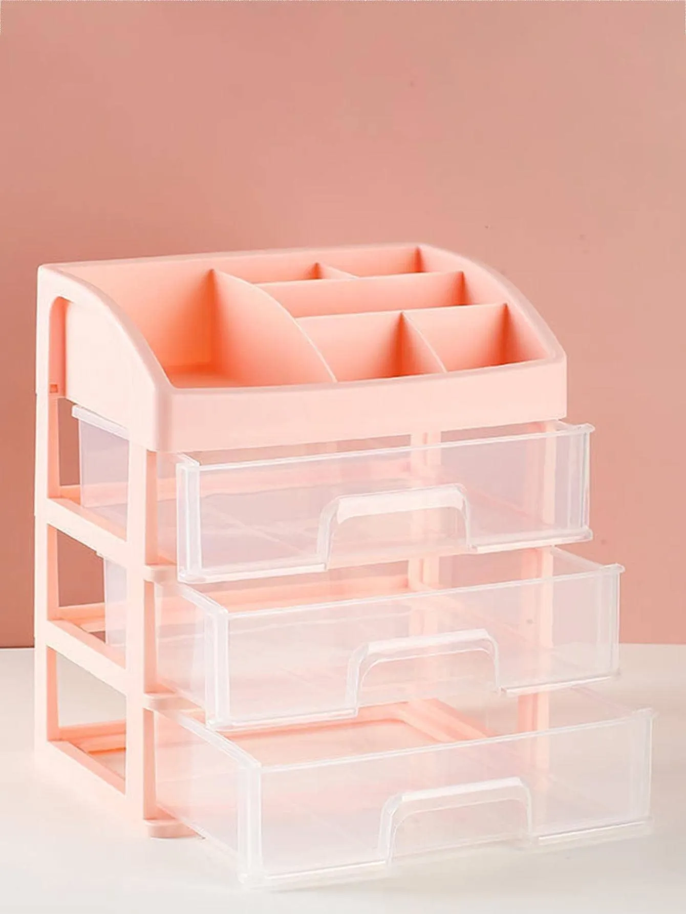 1pc Plastic Cosmetic Storage Box, Multi-layer Multifunction Makeup Storage Rack For Home