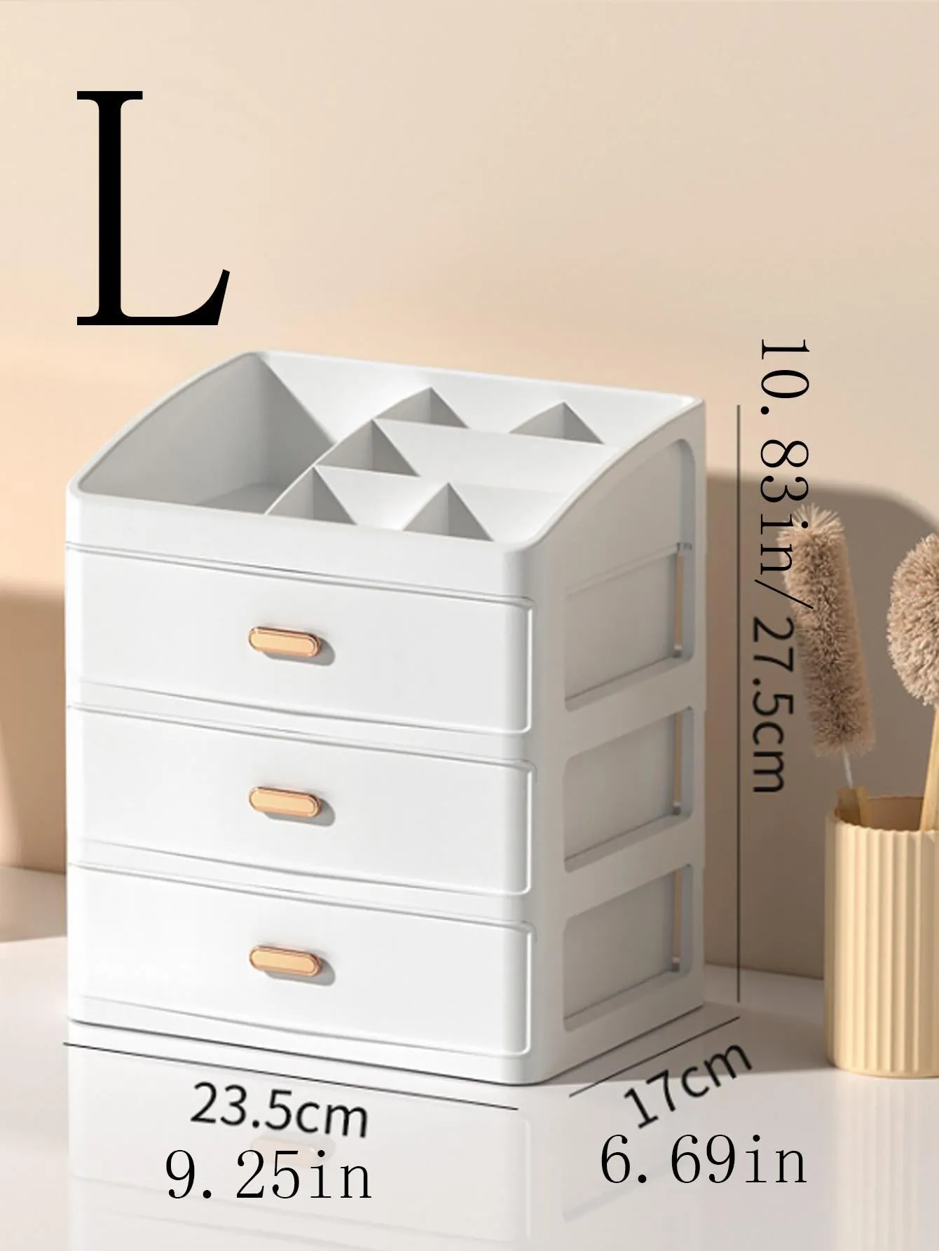 1pc Plastic Cosmetic Storage Box, Multi-layer Multifunction Makeup Storage Rack For Home