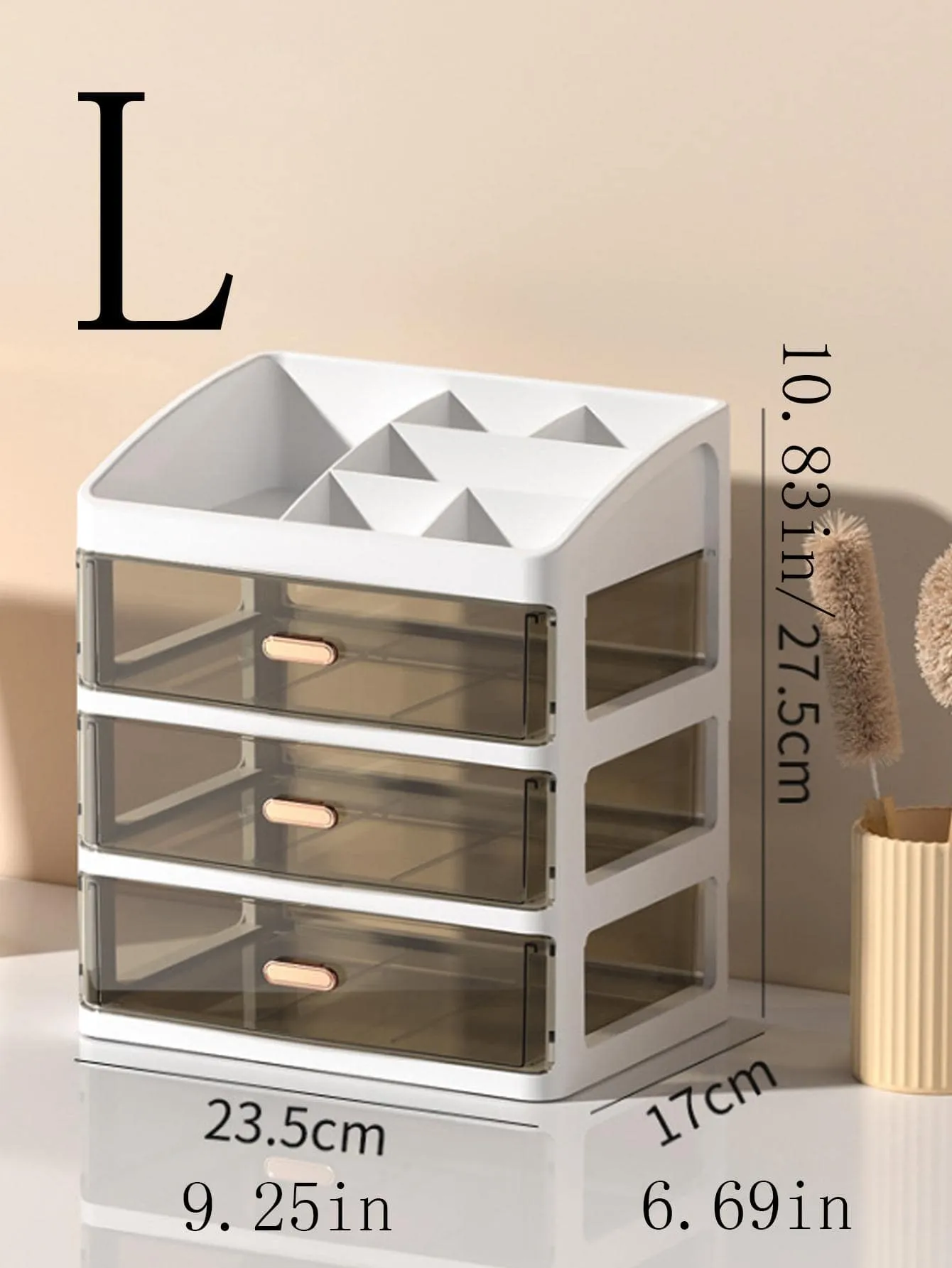 1pc Plastic Cosmetic Storage Box, Multi-layer Multifunction Makeup Storage Rack For Home