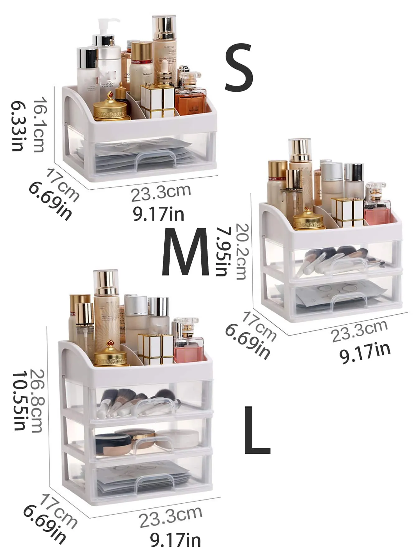 1pc Plastic Cosmetic Storage Box, Multi-layer Multifunction Makeup Storage Rack For Home