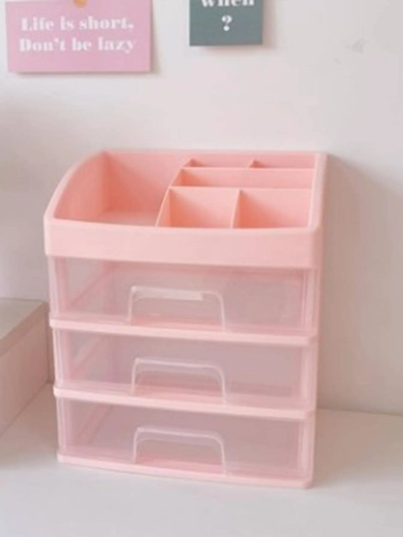 1pc Plastic Cosmetic Storage Box, Multi-layer Multifunction Makeup Storage Rack For Home