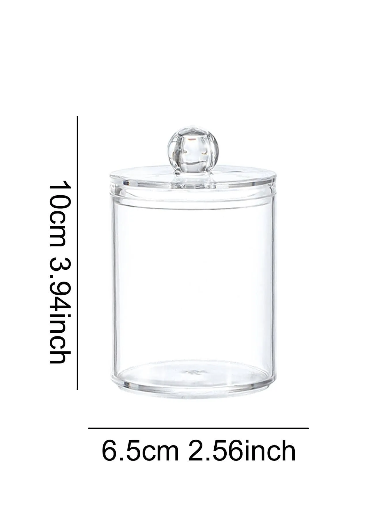 1pc PMMA Swab Storage Jar, Minimalist Clear Multifunction Storage Box For Home