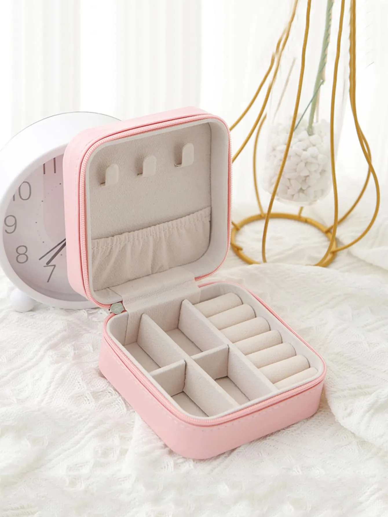 1pc Portable Jewelry Storage Box, Simple Small Jewelry Organizer For Outdoor