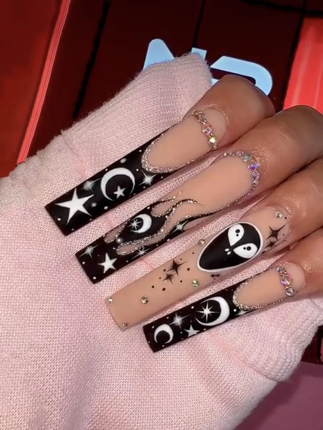 24 Pieces Extra Long Coffin Nails