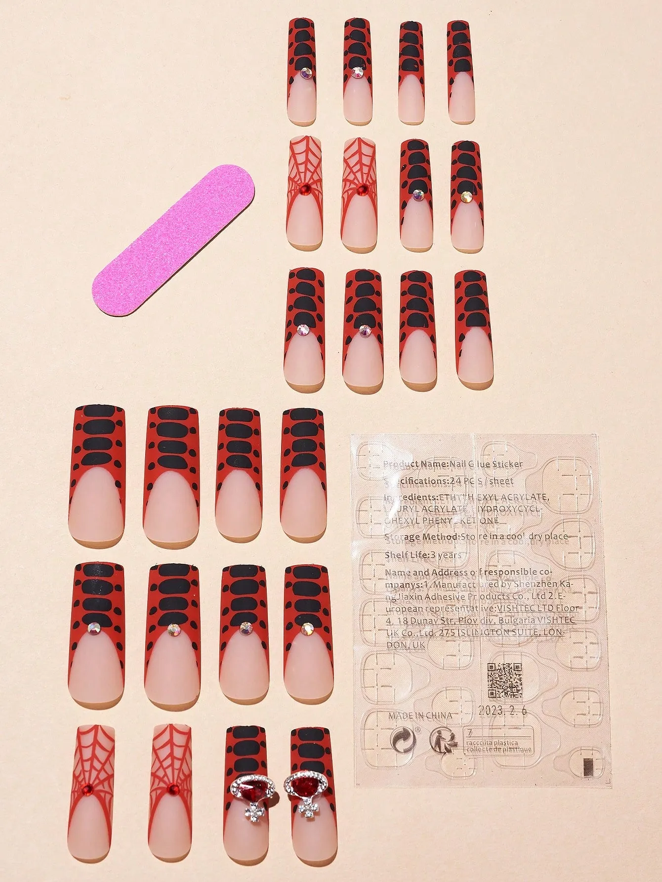 24 Pieces Extra Long Coffin Nails