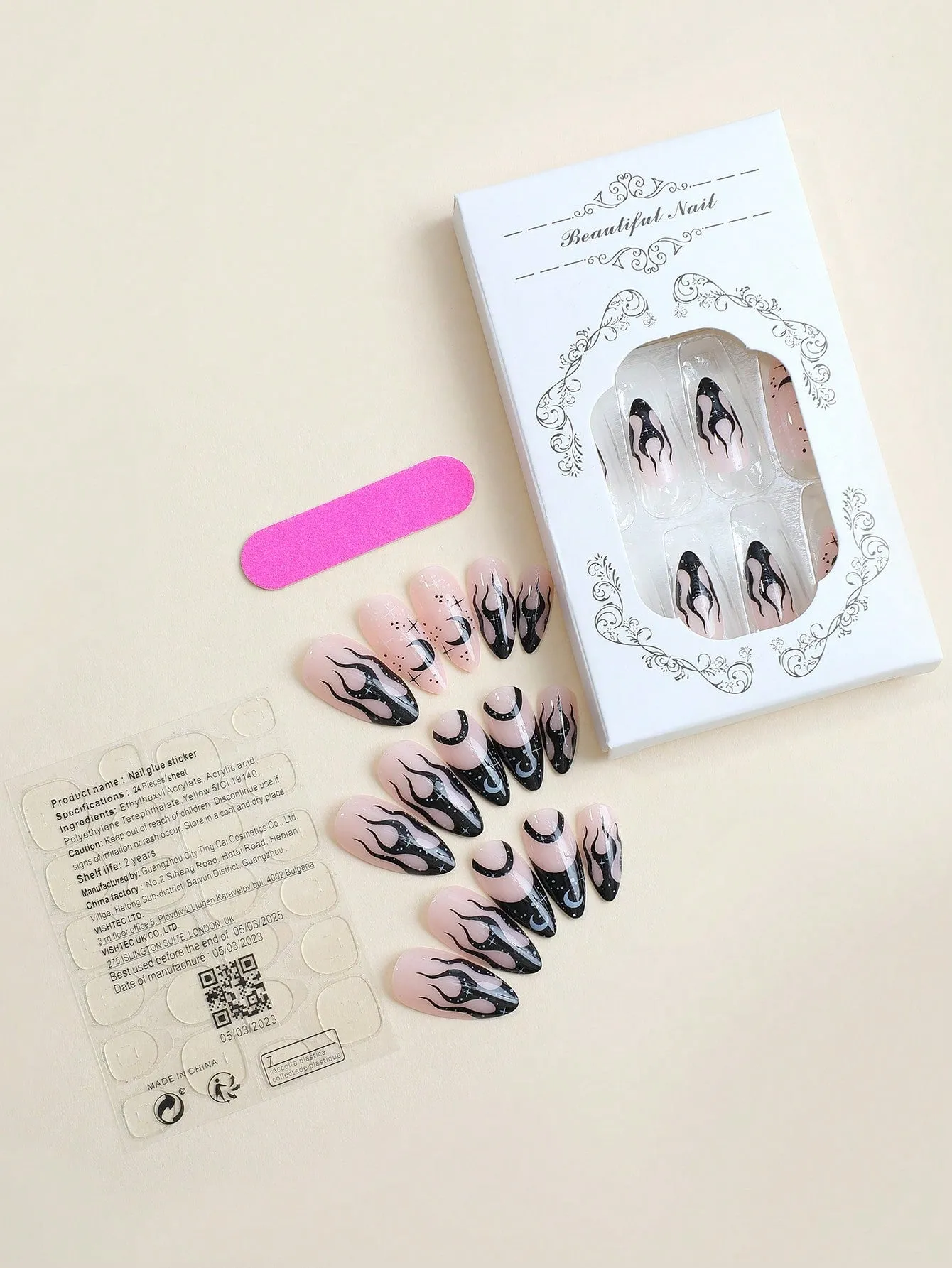 24 Pieces Extra Long Coffin Nails