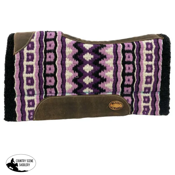 28x30  Barrel  Style Purple colored memory felt bottom saddle pad. Klassy cowgirl