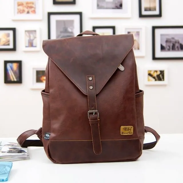 3BX™ Urban Men's Faux Leather Business/School Tablet Backpack