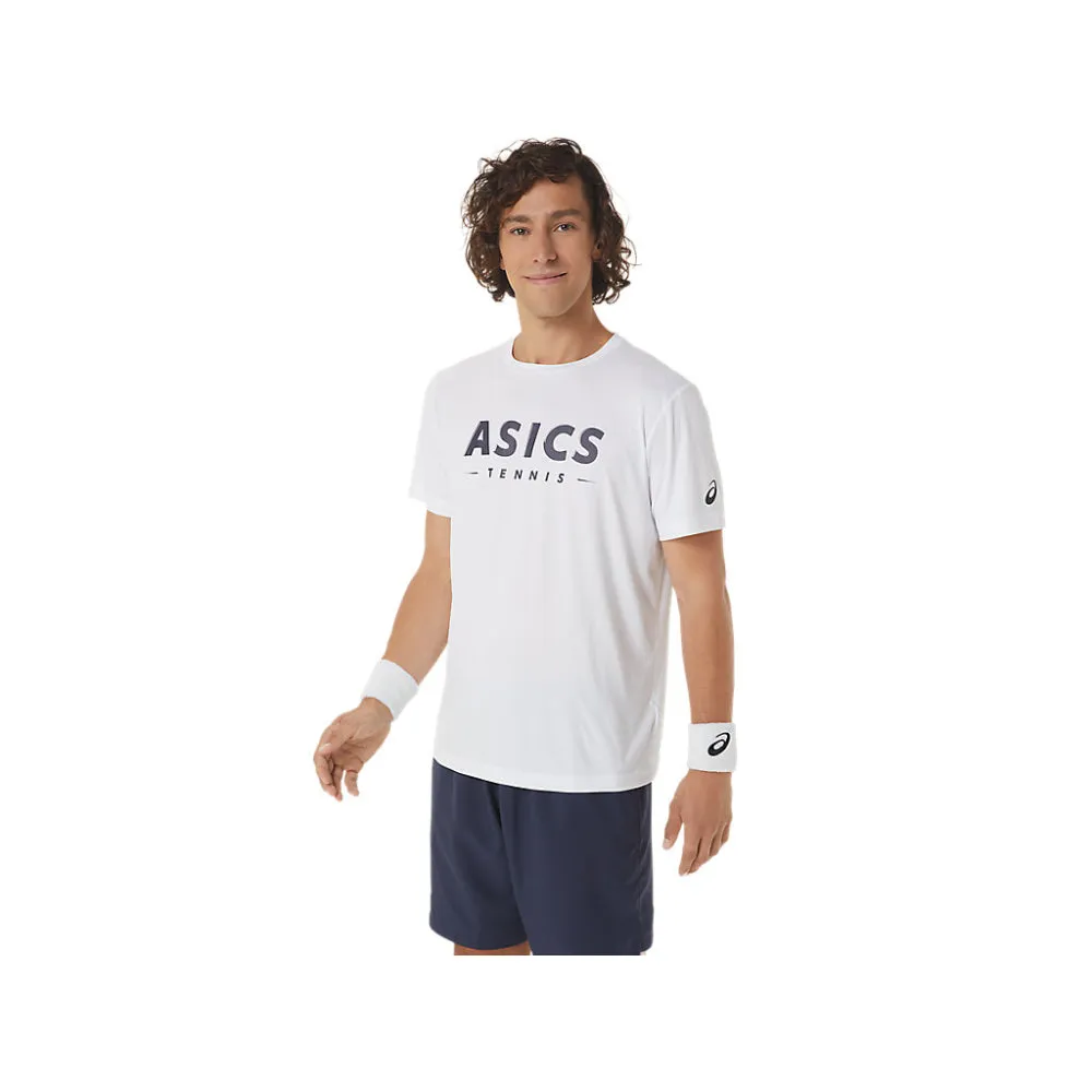 ASICS Men's Court Tennis Graphic Top (Brilliant White)