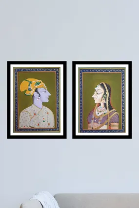 Bani Thani and Raja Samant in Miniature Painting Set by Mohan Prajapati