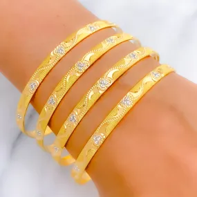 Beautiful Distinct Floral 22k Gold Bangles