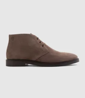 Bottines en cuir suède taupe "Celil"