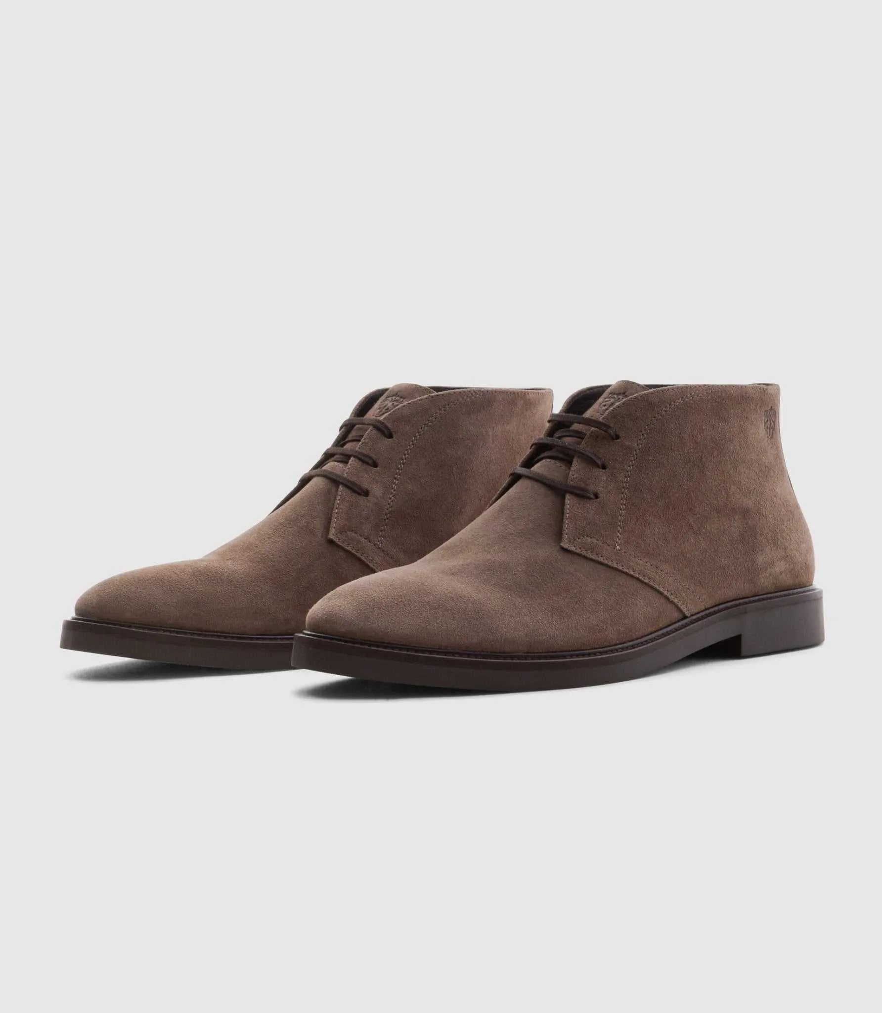 Bottines en cuir suède taupe "Celil"