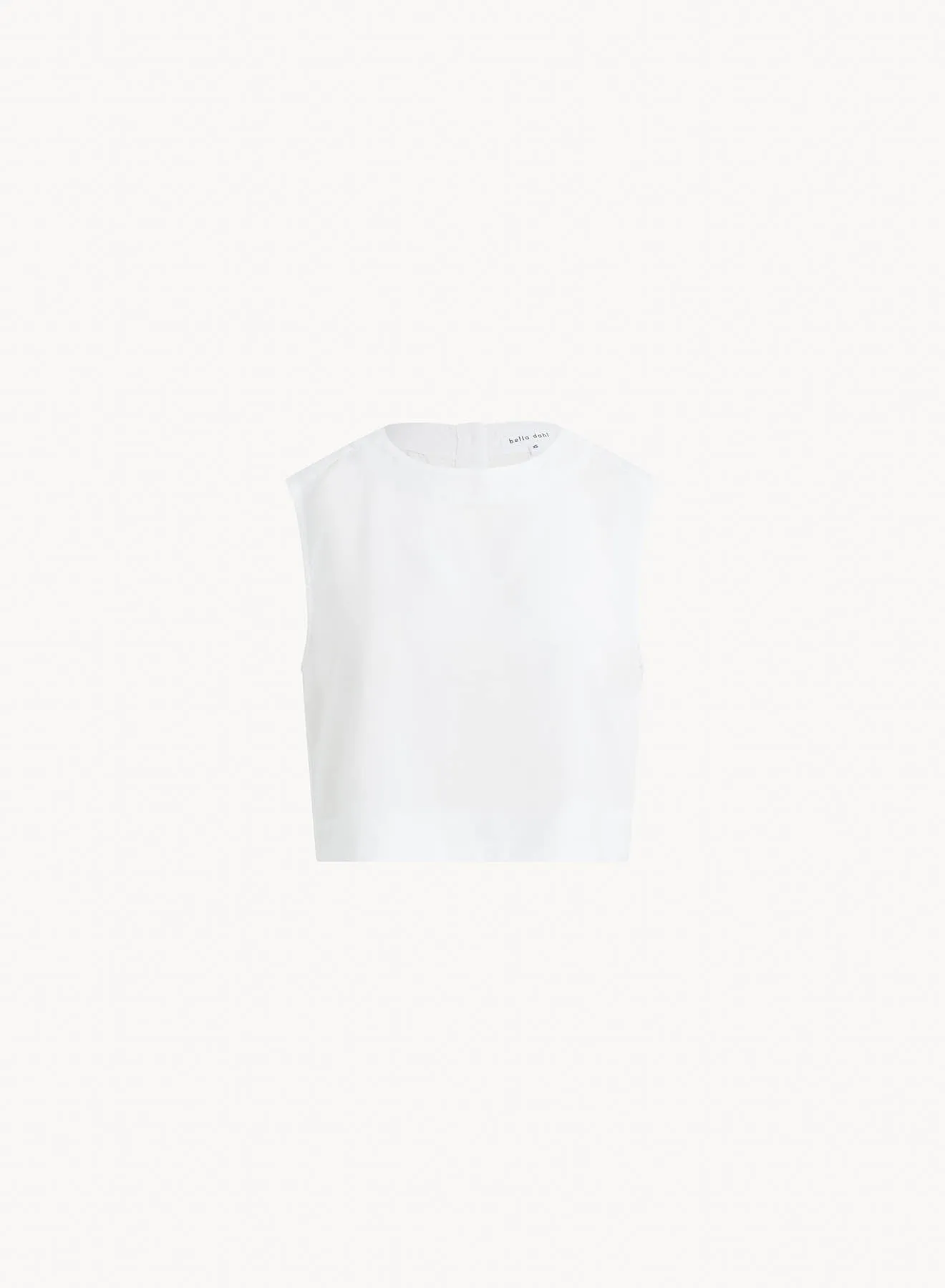 Boxy Button Back Top - White