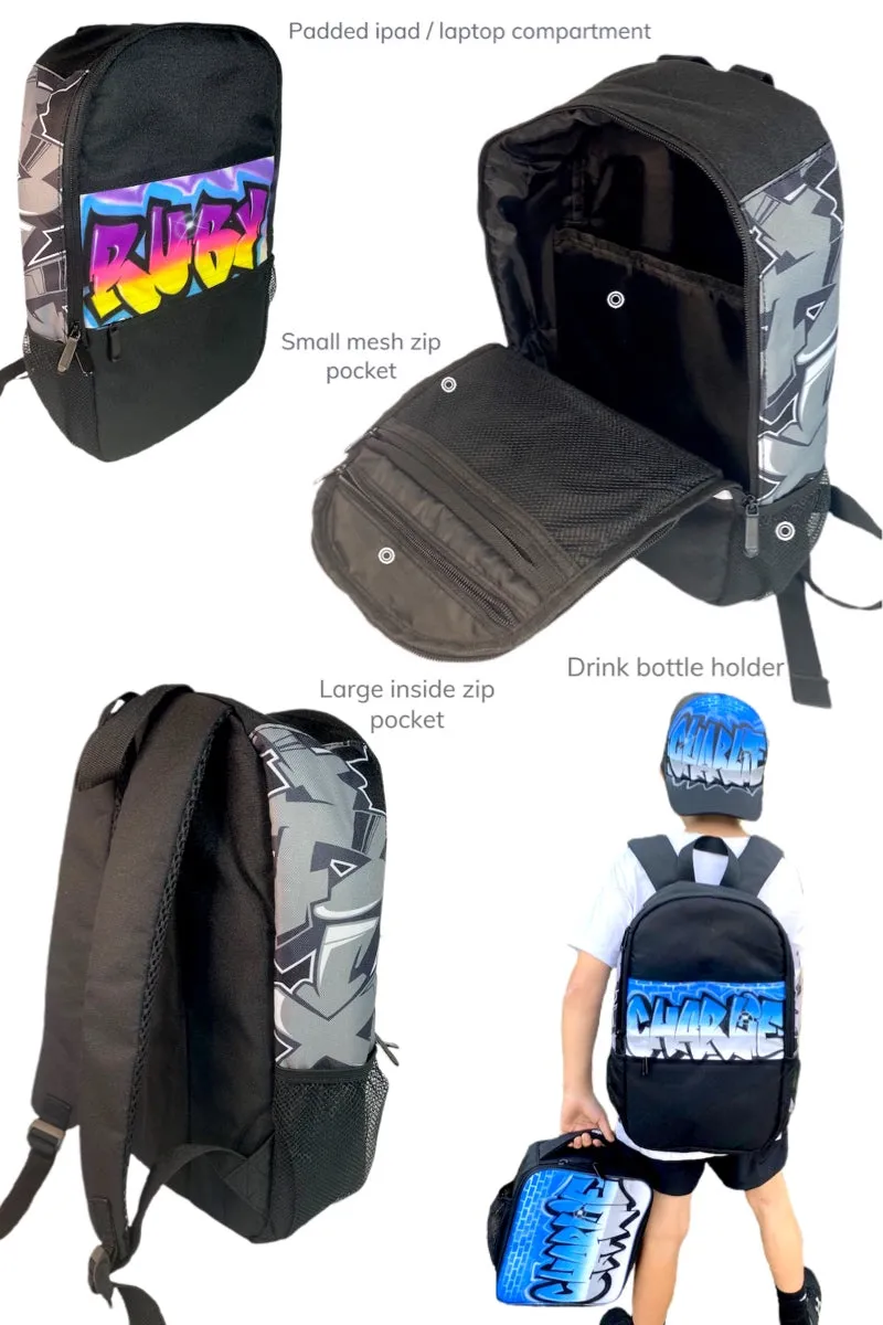 Brick Wall Cut Style Combo (12) 1x TruckerCap, 1x Backpack, 1x Lunchbox