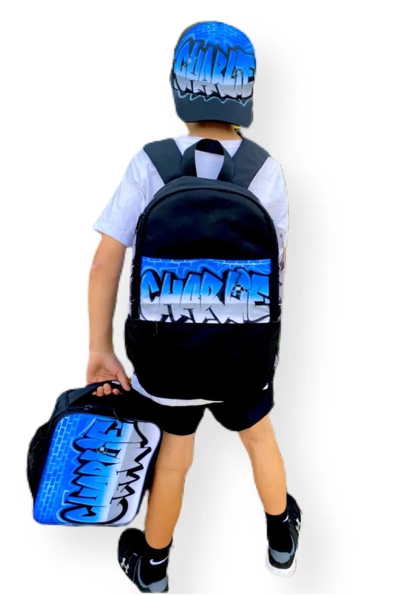 Brick Wall Cut Style Combo (12) 1x TruckerCap, 1x Backpack, 1x Lunchbox