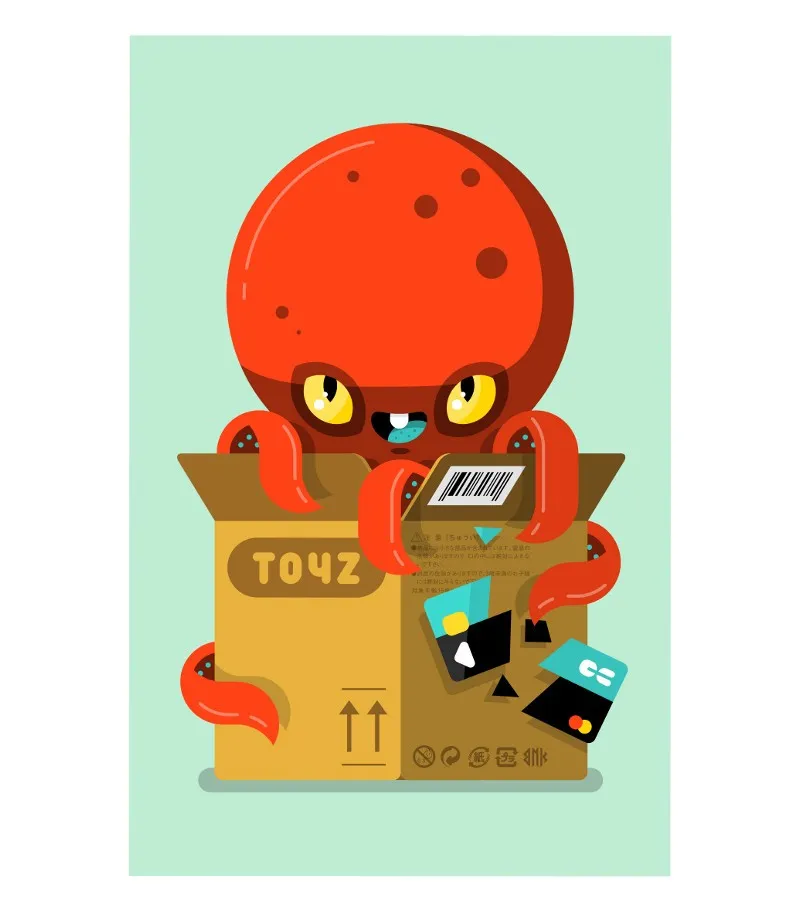 Bunka - Squid Toy Print