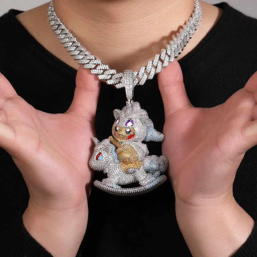 Carnival Pikachu Pendant in White Gold