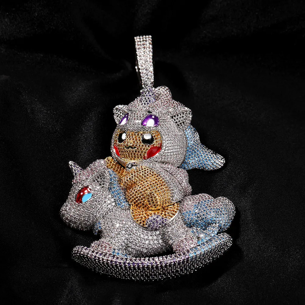 Carnival Pikachu Pendant in White Gold