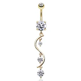 Chandelier Belly Button Ring with Gold Plating