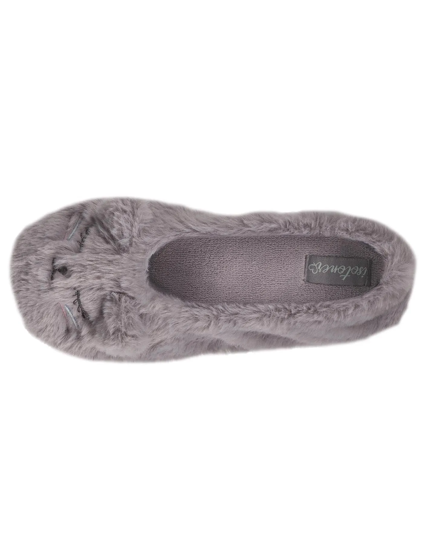 Chaussons ballerines Femme 3D Chat Gris