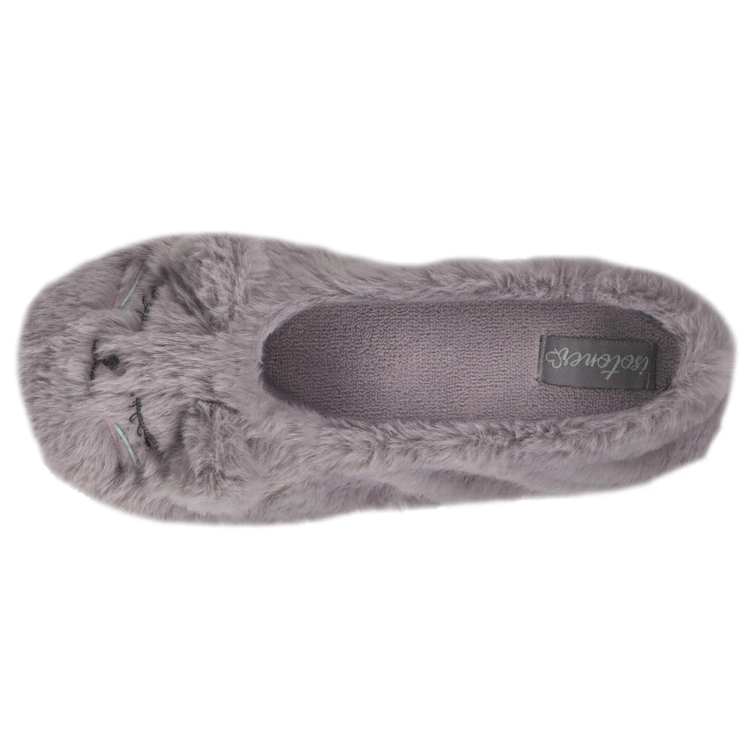 Chaussons ballerines Femme 3D Chat Gris