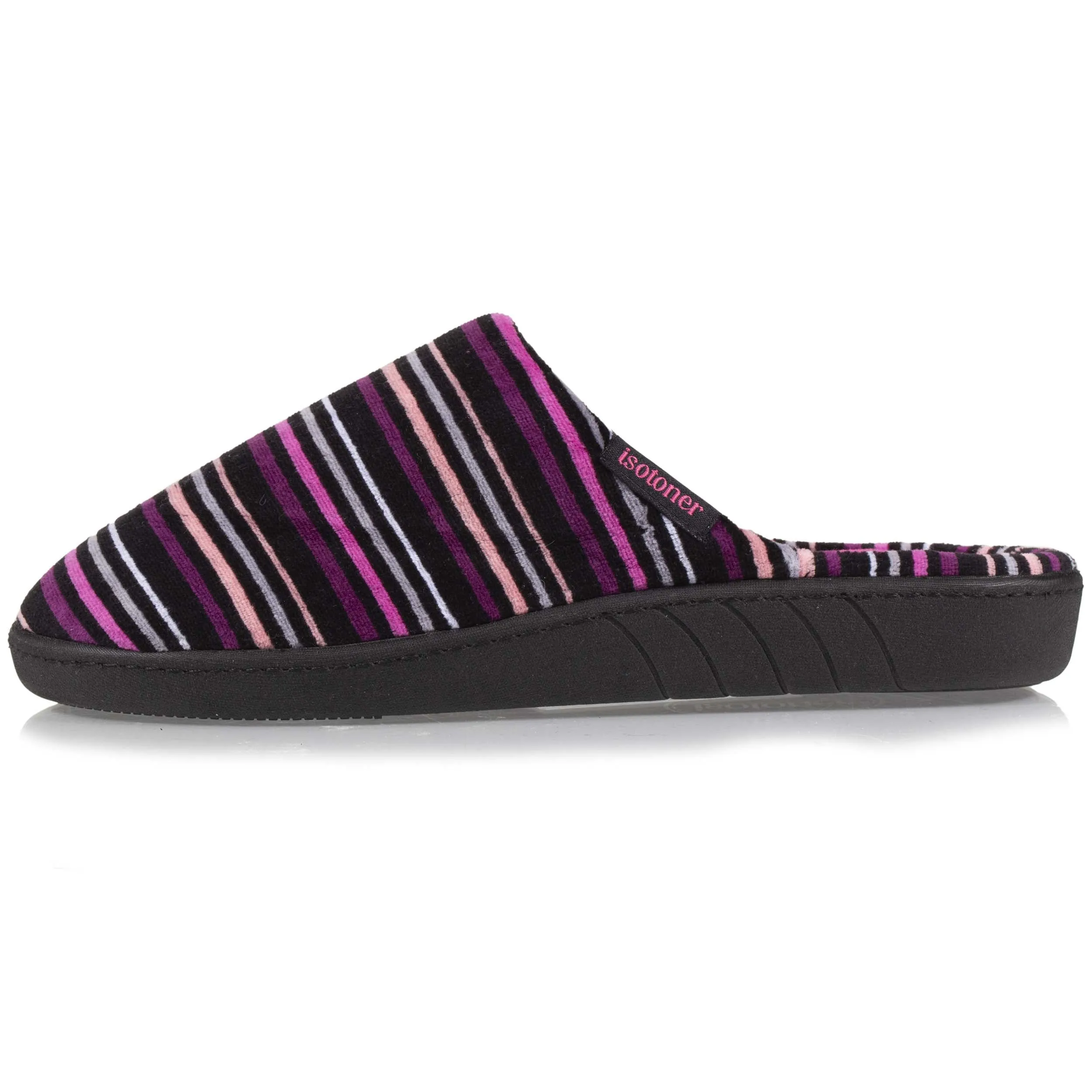 Chaussons mules Femme Rayures Fuschia