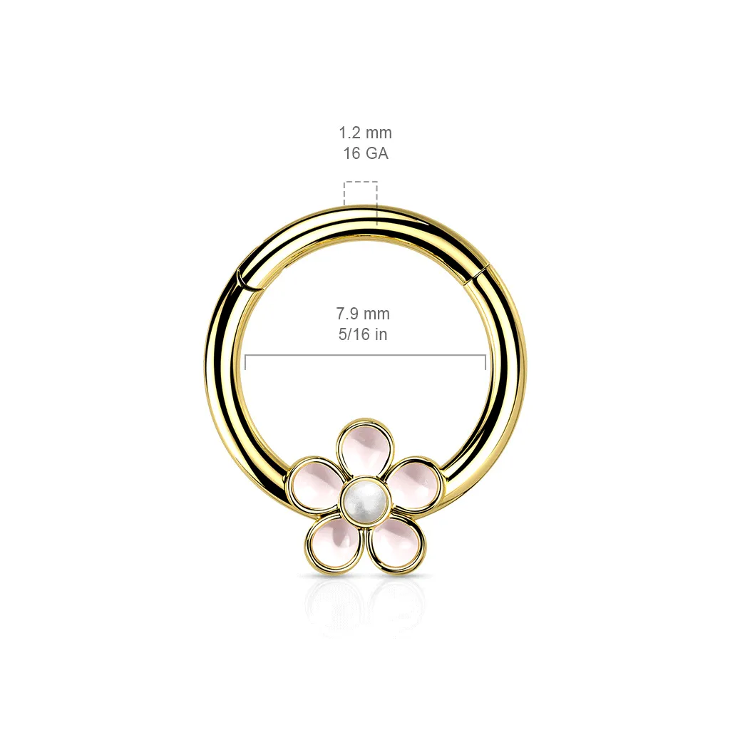 Cherry Blossom Clicker Body Jewellery with Rose Gold Plating