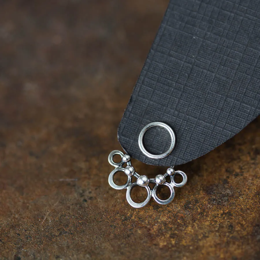 Circles and Dots, Handmade Silver Ear Jackets