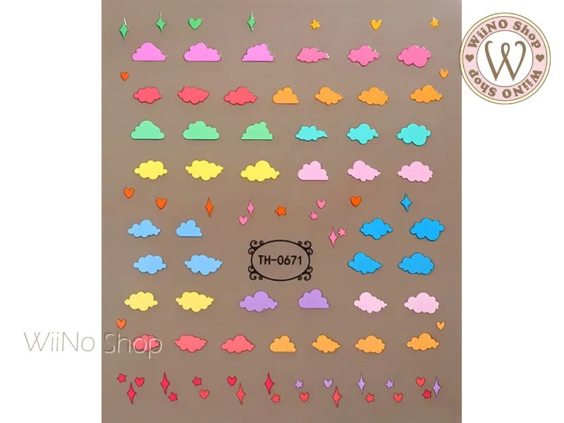 Colorful Cloud Adhesive Nail Art Sticker - 1 pc (TH-0671)