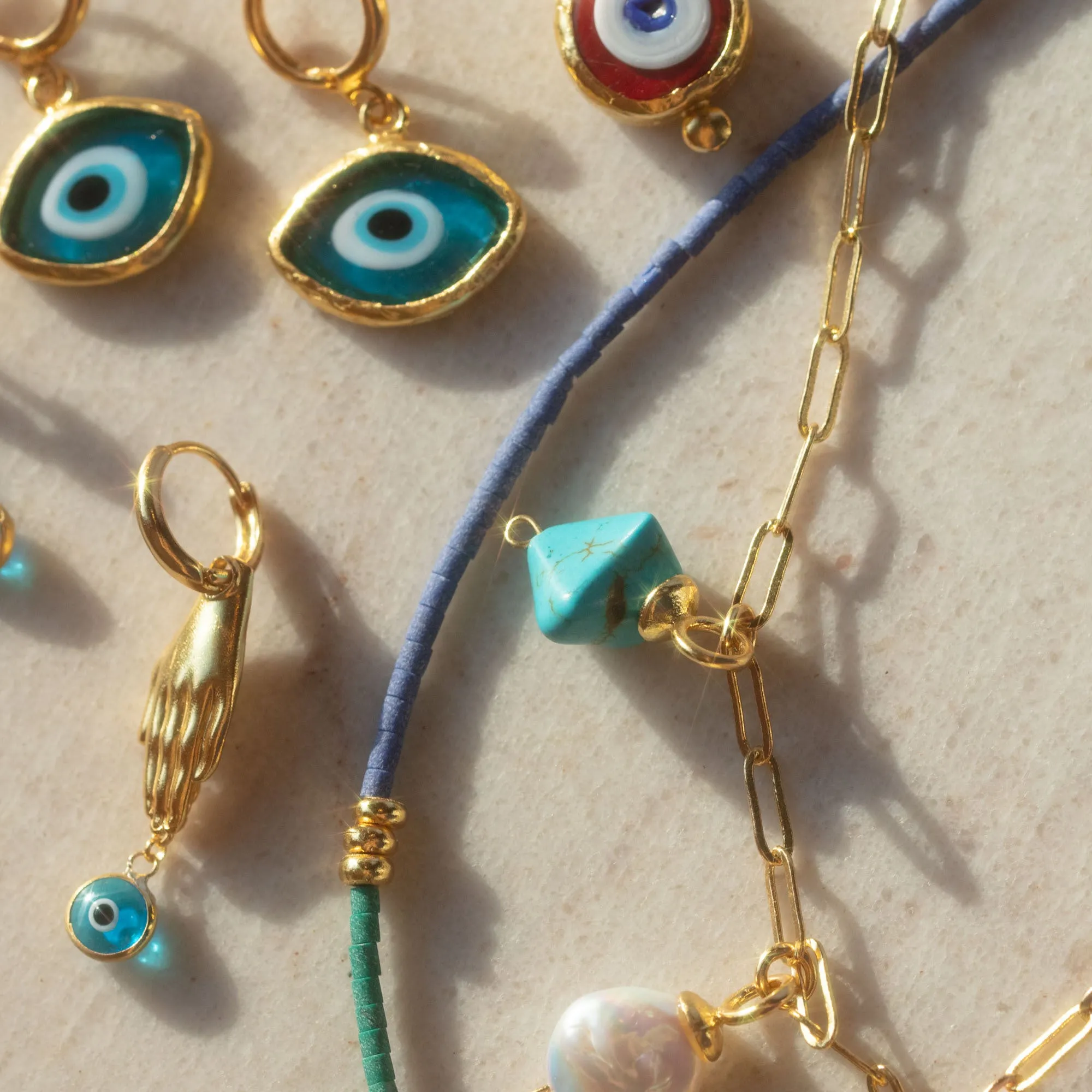 Cornicello Evil Eye and Turquoise Charm Necklace