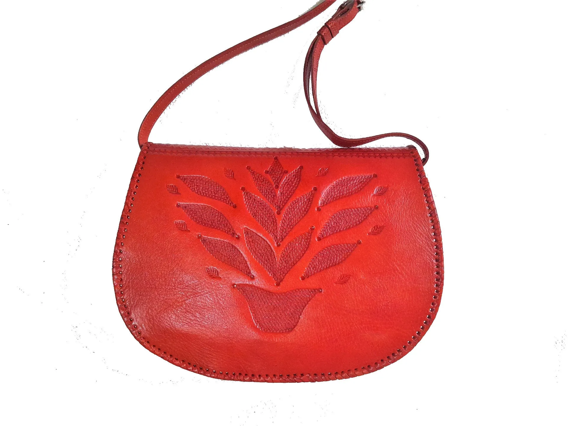 Creation of Marrakesh - Orange Leather Shoulder Bag