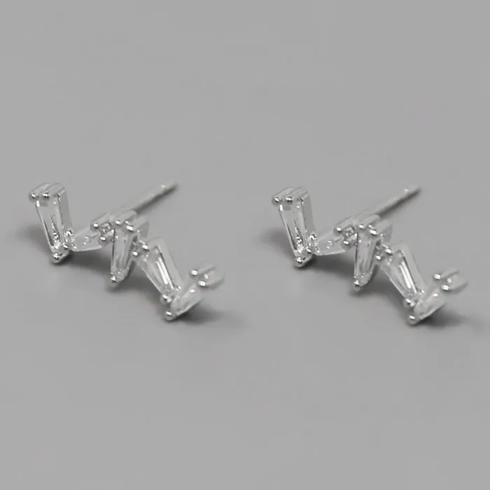 Cubic Zirconia Pave Stud Earrings