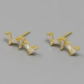 Cubic Zirconia Pave Stud Earrings