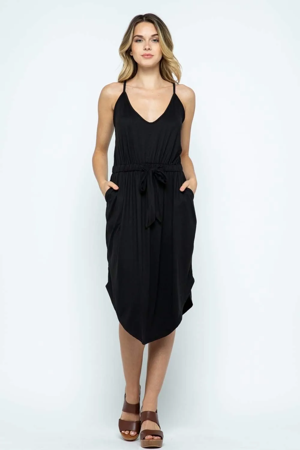 Ellis Tie Waist Strap Dress