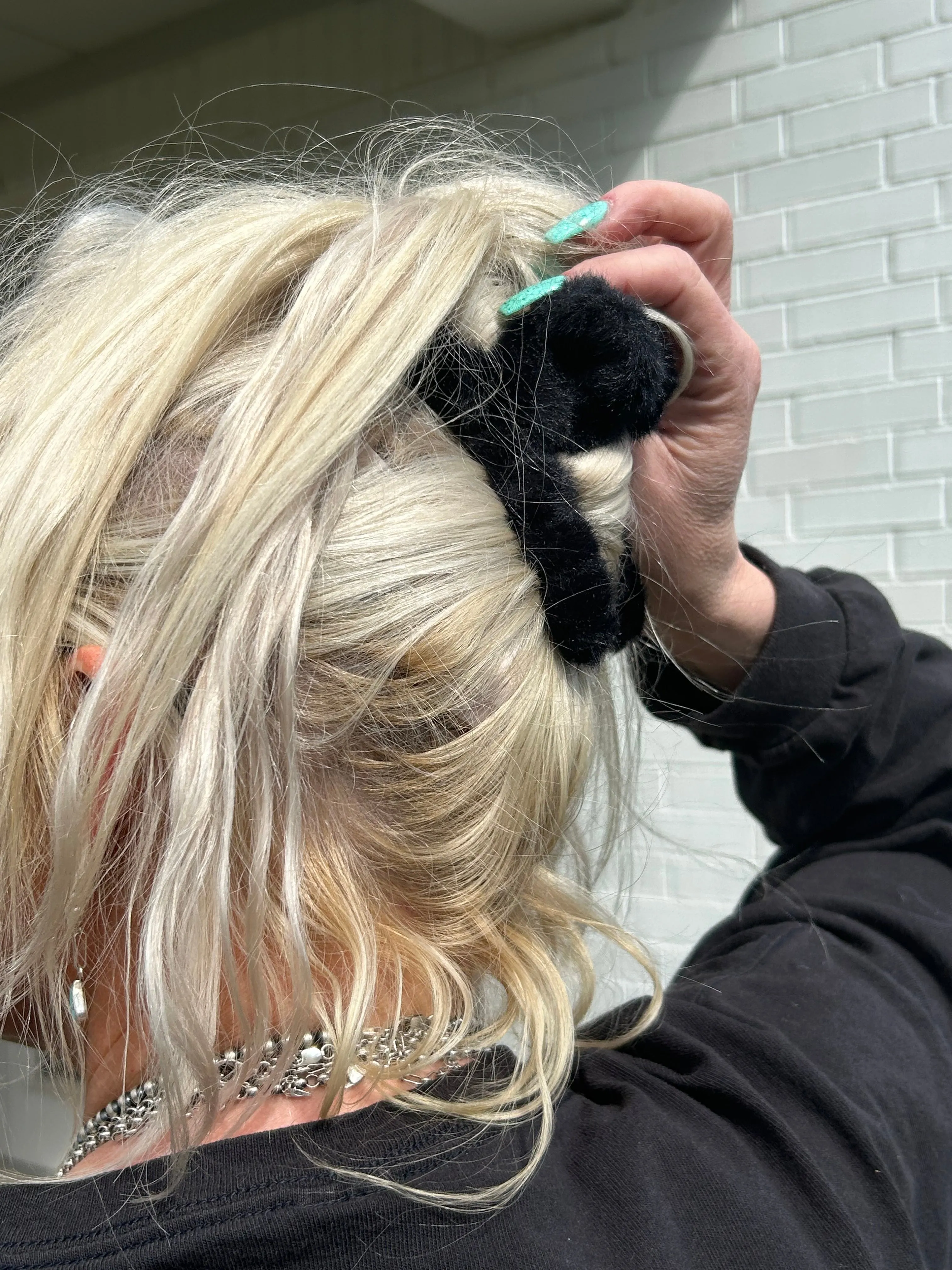 Furry Hair Clip- Black