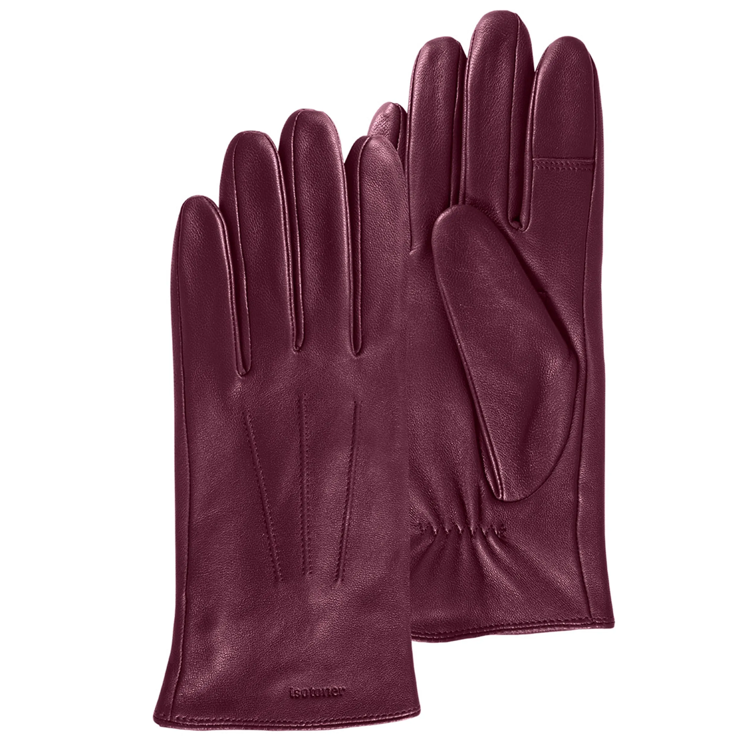 Gants Femme tactiles cuir Bordeaux