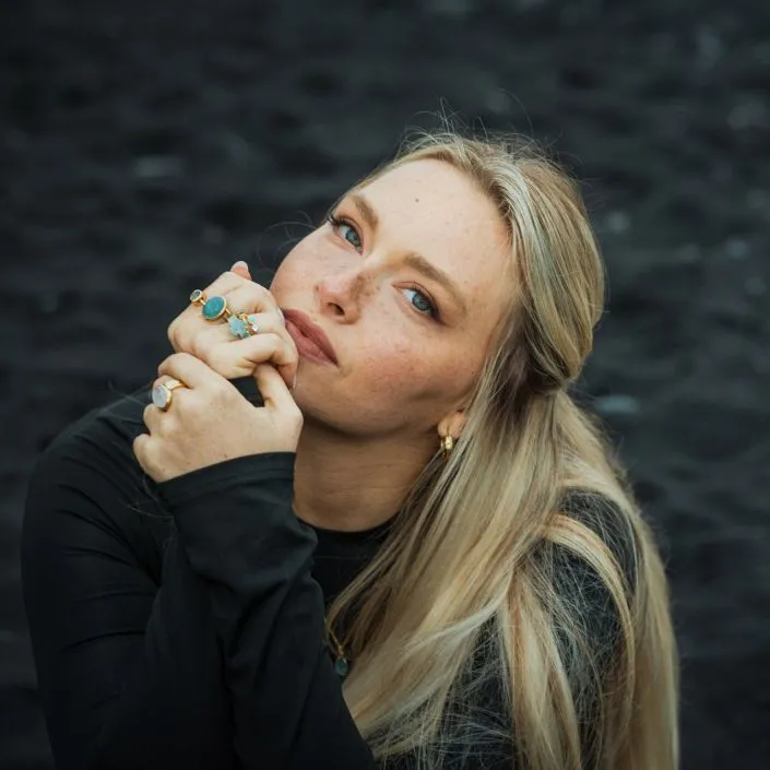 Goddess Ring with Aquamarine Silver by Camille Kostek