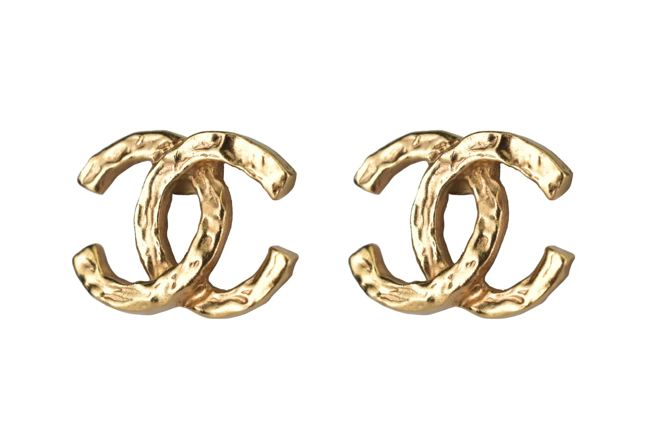 Gold Plated CC Logos Vintage Clip Earrings (Circa 70s)