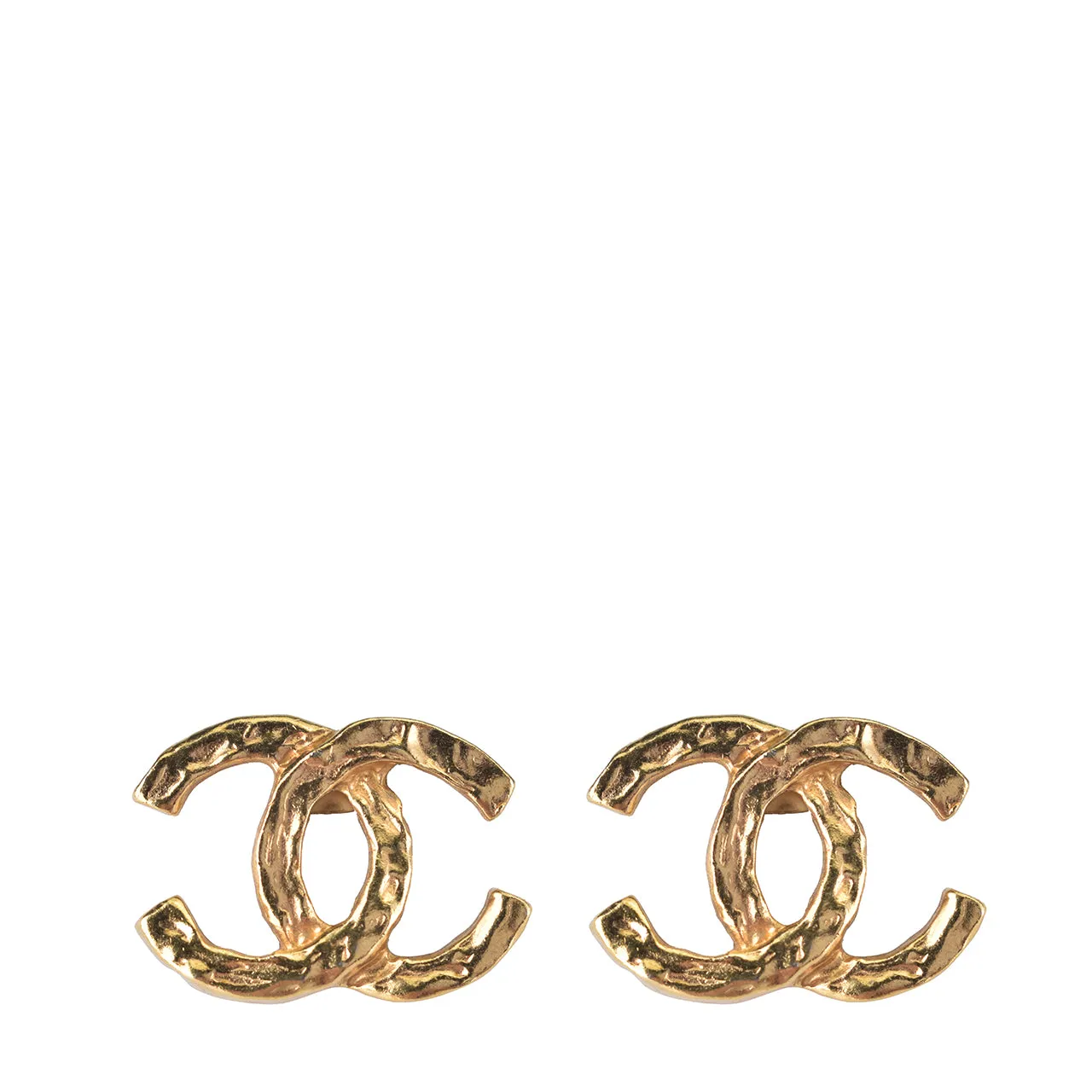 Gold Plated CC Logos Vintage Clip Earrings (Circa 70s)