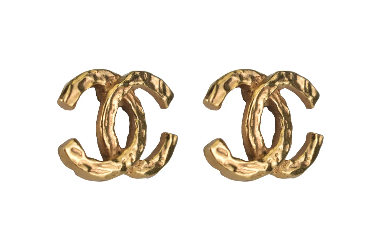 Gold Plated CC Logos Vintage Clip Earrings (Circa 70s)